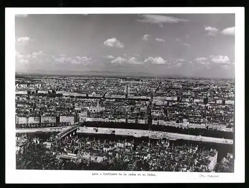 Fotografie Viguier, Ansicht Lyon, Confluent de la Saone et du Rhone