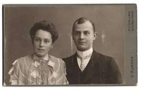 Fotografie Georg Kummer, Hamburg, Steindamm 62, Porträt eines Paares
