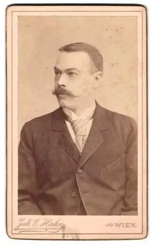 Fotografie Joh. E. Hahn, Wien, Mariahilferstrasse 105, Porträt eines eleganten Herrn