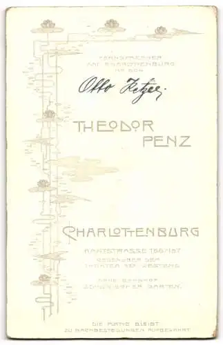 Fotografie Theodor Penz, Charlottenburg, Kantstrasse 156/157, Porträt eines eleganten Herrn