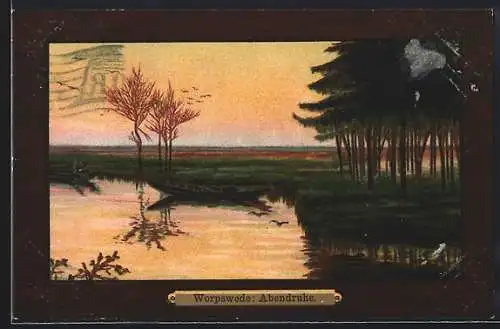 Künstler-AK Worpsweder Künstlerkolonie: Worpswede, Walpartie in der Abendruhe