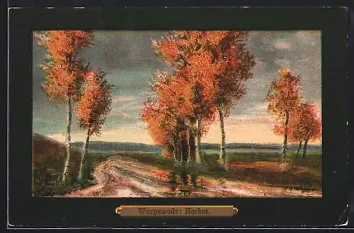 Künstler-AK Worpsweder Künstlerkolonie: Herbst