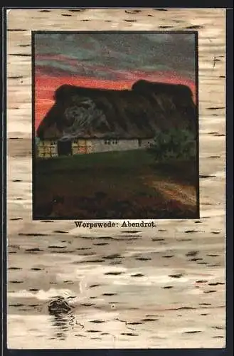 Künstler-AK Worpsweder Künstlerkolonie: Abendrot
