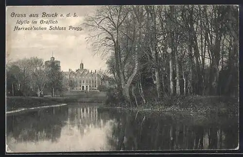 AK Bruck a. d. L., Schloss Prugg vom Wasser aus