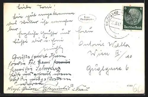 AK Reichenau i. M., Ortsansicht mit Kirche von weitem