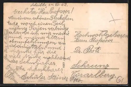 AK Scheibbs /N. Ö., Gesamtansicht mit Bergpanorama
