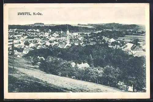 AK Zwettl /N.-Oe., Totalansicht mit Kirche