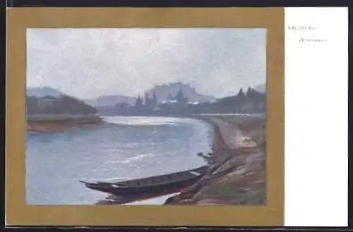 Künstler-AK Salzburg, Märzsonne an der Salzach