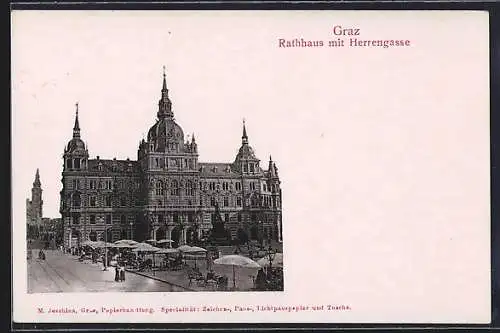 AK Graz, Rathaus mit Herrengasse