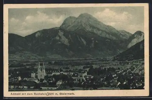 AK Admont /Steiermark, Ortsansicht mit Buchstein