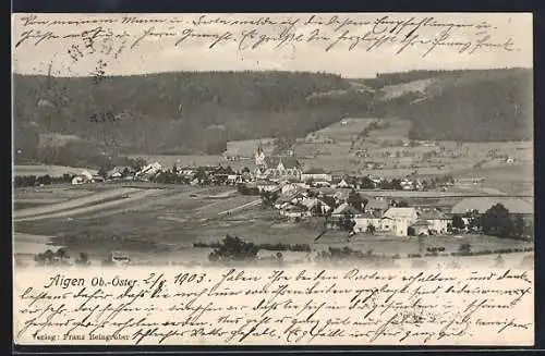 AK Aigen /Ob.-Öster., Blick über Ort und Umgebung