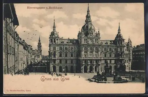 AK Graz, Herrengasse und Rathaus