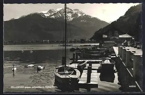 AK Zell am See, Zellersee gegen Imbachhorn mit Bootsvermietung