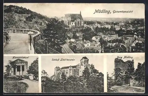AK Mödling, Husarentempel, Burg, Schloss Lichtenstein