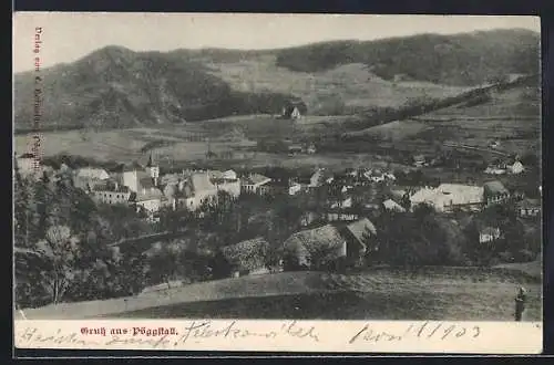 AK Pöggstall, Ortsansicht aus der Vogelschau