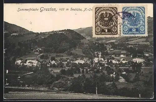 AK Gresten /N.-Oe., Ortsansicht aus der Vogelschau