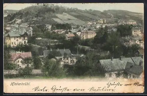 AK Hinterbrühl, Blick über die Dächer der Ortschaft