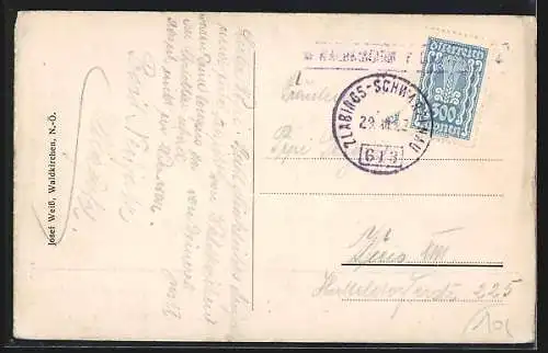 AK Waldkirchen /N.-Ö., Blick auf den Ort mit Kirche