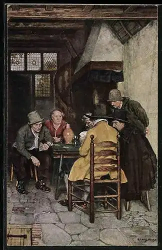 Künstler-AK Kartenspieler von Claus Meyer