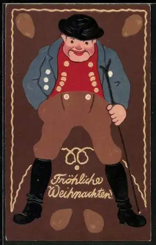 Künstler-AK Lebkuchen mit Jäger als Motiv