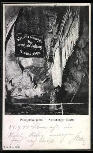 AK Postojna, Adelsberger Grotte, Der berühmte Vorhang