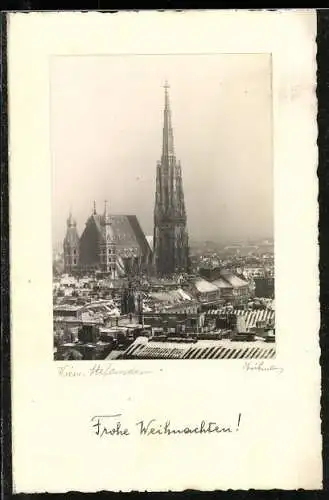 AK Wien, Blick auf den Stefansdom, Frohe Weihnachten