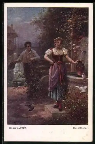 Künstler-AK Hans Zatzka: Die Müllerin