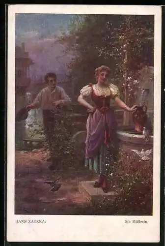 Künstler-AK Hans Zatzka: Die Müllerin