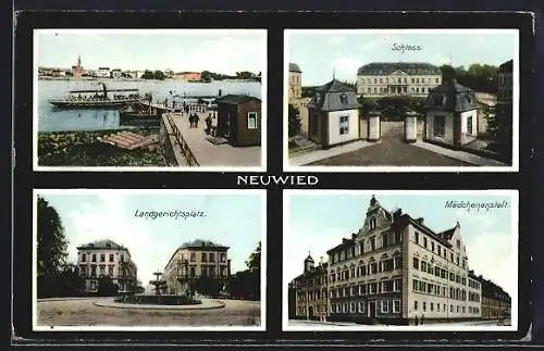 AK Neuwied, Mädchenanstalt, Landgerichtsplatz, Schloss