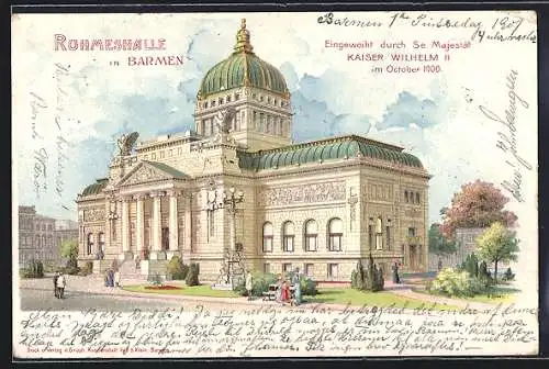 Lithographie Barmen, Partie an der Ruhmeshalle