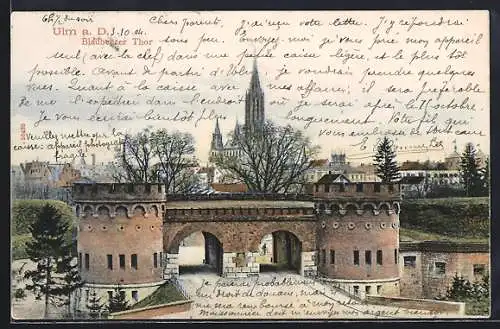 AK Ulm a. D., Blauberger Tor aus der Vogelschau
