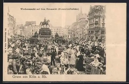 AK Köln a. Rh., Wochenmarkt auf dem Heumarkt