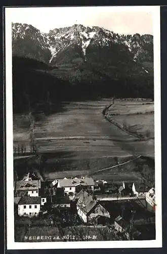 AK Neuberg a. d. Mürz, Ortsansicht mit Berglandschaft