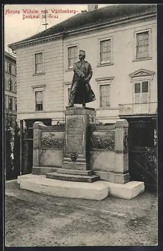 AK Graz, Herzog Wilhelm von Württemberg-Denkmal