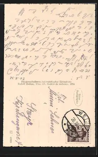 AK Fladnitz bei Passail, Fliegeraufnahme des Ortes