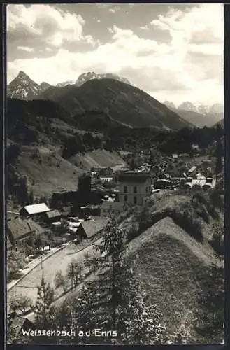 AK Weissenbach a. d. Enns, Ortsansicht aus der Vogelschau