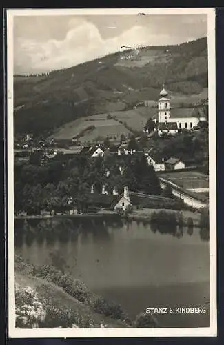 AK Stanz b. Kindberg, Ortsansicht mit Uferpartie