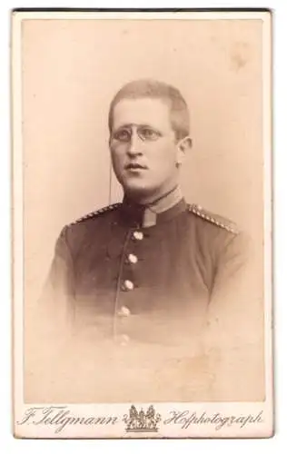 Fotografie F. Tellgmann, Bad Sooden, Einjährig-Freiwilliger Uffz. Seelig vom Rgt. Nr. 32 in Uniform