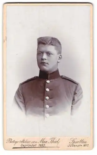 Fotografie Max Thiel, Sprottau, Jüdenstr. 7, Soldat August Taube in Uniform