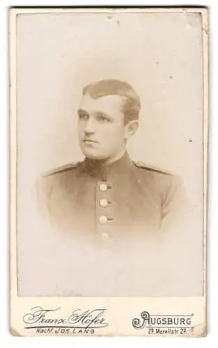 Fotografie Franz Hofer, Augsburg, Morellstr 27, Porträt eines Soldaten in Uniform