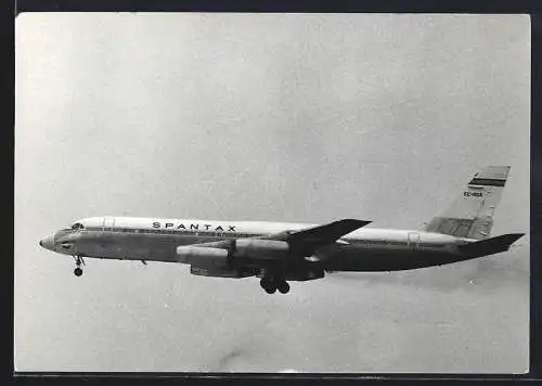 Fotografie Flugzeug Boeing 707 der Spantax, Kennung EC-BQA