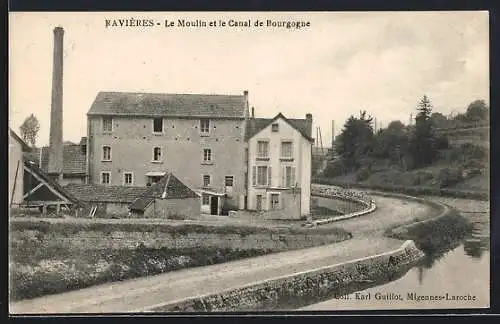 AK Ravières, Le Moulin et le Canal de Bourgogne