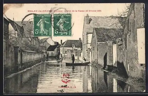 AK Malay-le-Grand /Yonne, Crue de la Vanne, 10 Février 1910