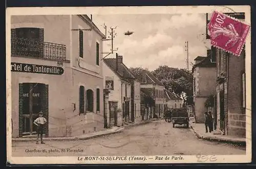 AK Le Mont-St-Sulpice /Yonne, Rue de Paris avec l`Hôtel de Tantonville et des passants