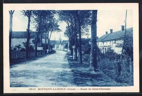 AK Montigny-la-Resle /Yonne, Route de Saint-Florentin