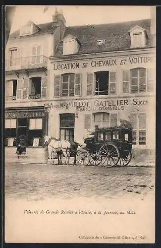 AK Senan, Location de chevaux et voitures devant le bureau d`omnibus