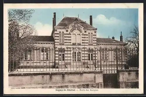 AK Ligny-le-Châtel, École des Garcons
