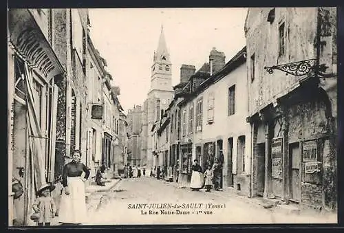 AK Saint-Julien-du-Sault /Yonne, La Rue Notre-Dame, 1ère vue
