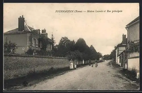 AK Fournaudin /Yonne, Maison Lacroix et Rue principale