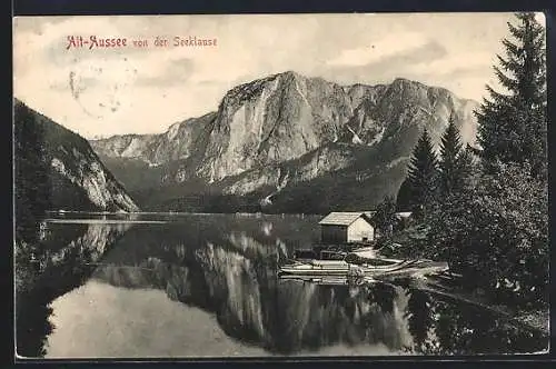 AK Alt-Aussee, Uferpartie vom Gasthaus Seeklause aus